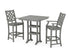 POLYWOOD Country Living Wovendale 3-Piece Farmhouse Bar Set with Trestle Legs in Slate Grey