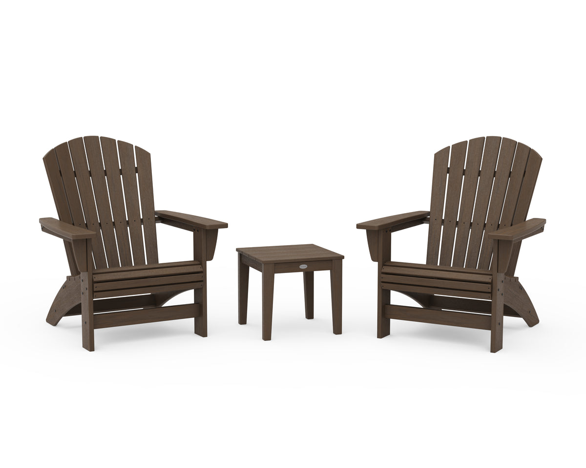 POLYWOOD 3-Piece Nautical Grand Adirondack Set in Kona