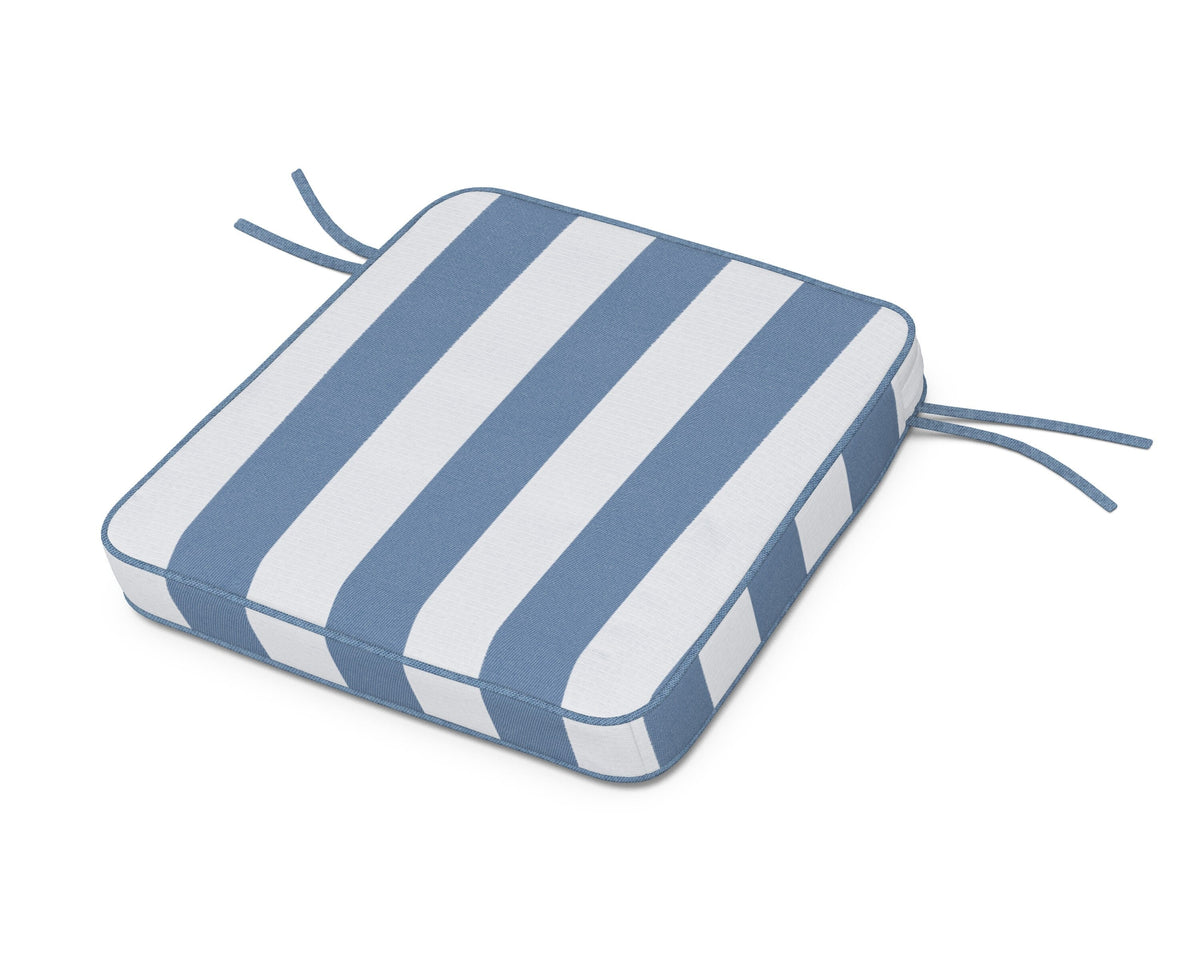 POLYWOOD Acadia Dining Arm Seat Cushion in Cabana Stripe Sky Blue