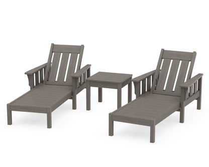 POLYWOOD Acadia 3-Piece Chaise Set in Driftwood