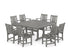 POLYWOOD Oxford 9-Piece Square Dining Set with Trestle Legs in Slate Grey