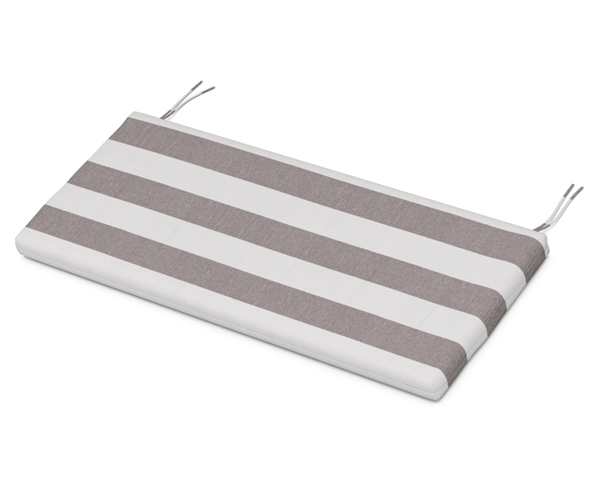 POLYWOOD 48" Bench Seat Cushion in Cabana Stripe Grey Mist