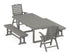 POLYWOOD Nautical Folding Highback 5-Piece Dining Set with Trestle Legs in Slate Grey