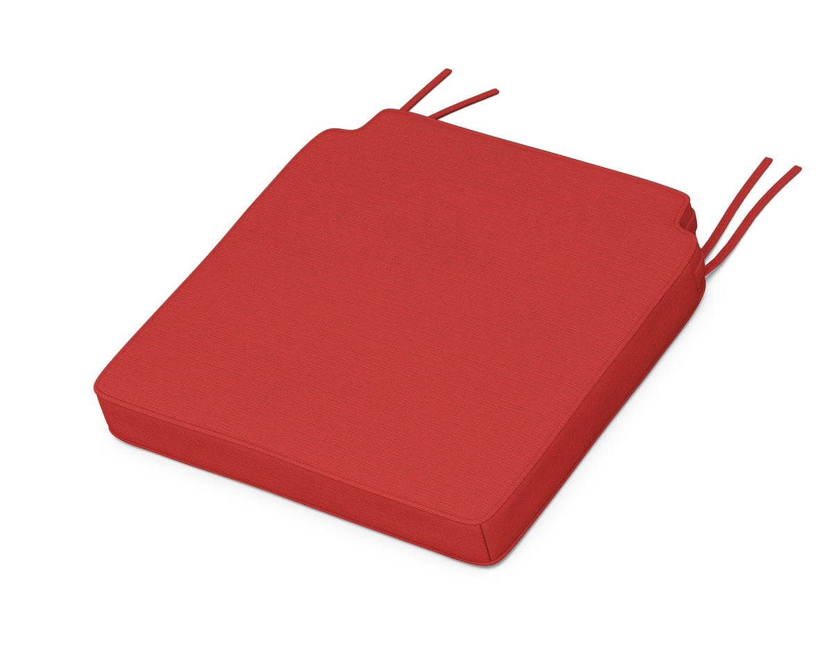 POLYWOOD Acadia Dining Side Seat Cushion in Crimson Linen