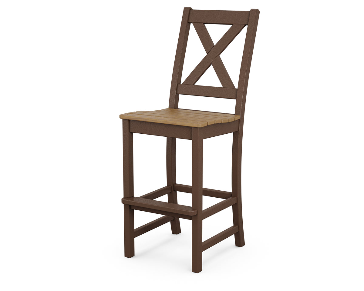 POLYWOOD Braxton Bar Side Chair in Mahogany / Natural