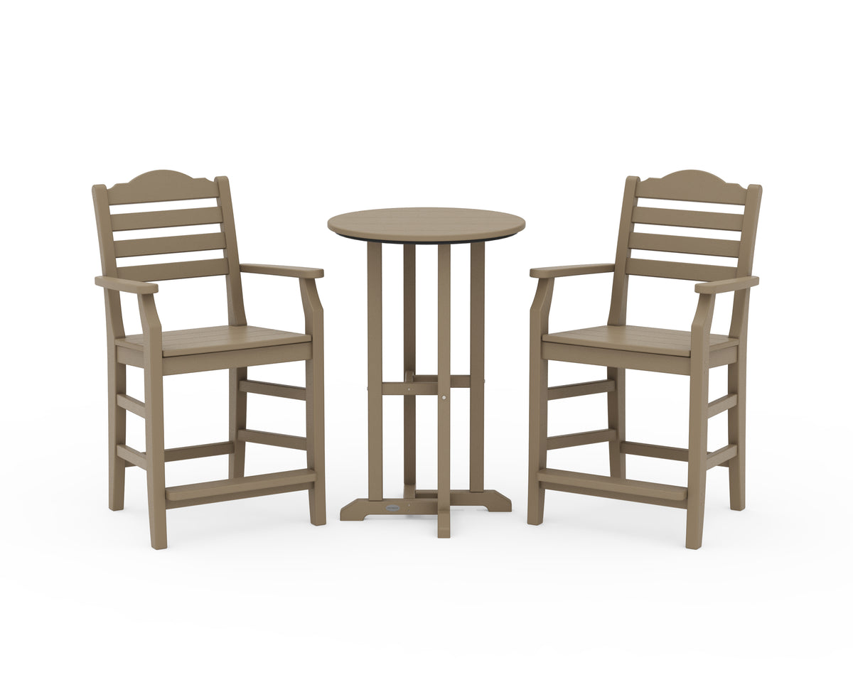 POLYWOOD Savannah 3-Piece Farmhouse Counter Set in Vintage Sahara