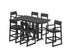 POLYWOOD EDGE 7-Piece Farmhouse Bar Set in Black