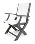 POLYWOOD Coastal Folding Chair in Slate Grey with Slate Grey arms and White sling