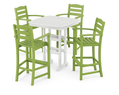 POLYWOOD La Casa Café 5-Piece Bar Set in Lime / White
