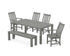 POLYWOOD Vineyard 6-Piece Parsons Dining Set with Bench with Vineyard Dining Side Chair in Slate Grey