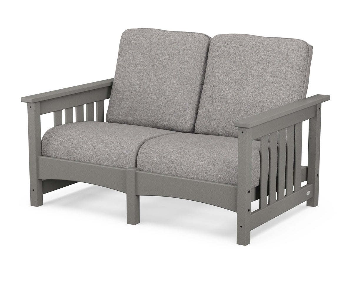POLYWOOD Club Mission Loveseat in Slate Grey / Grey Mist
