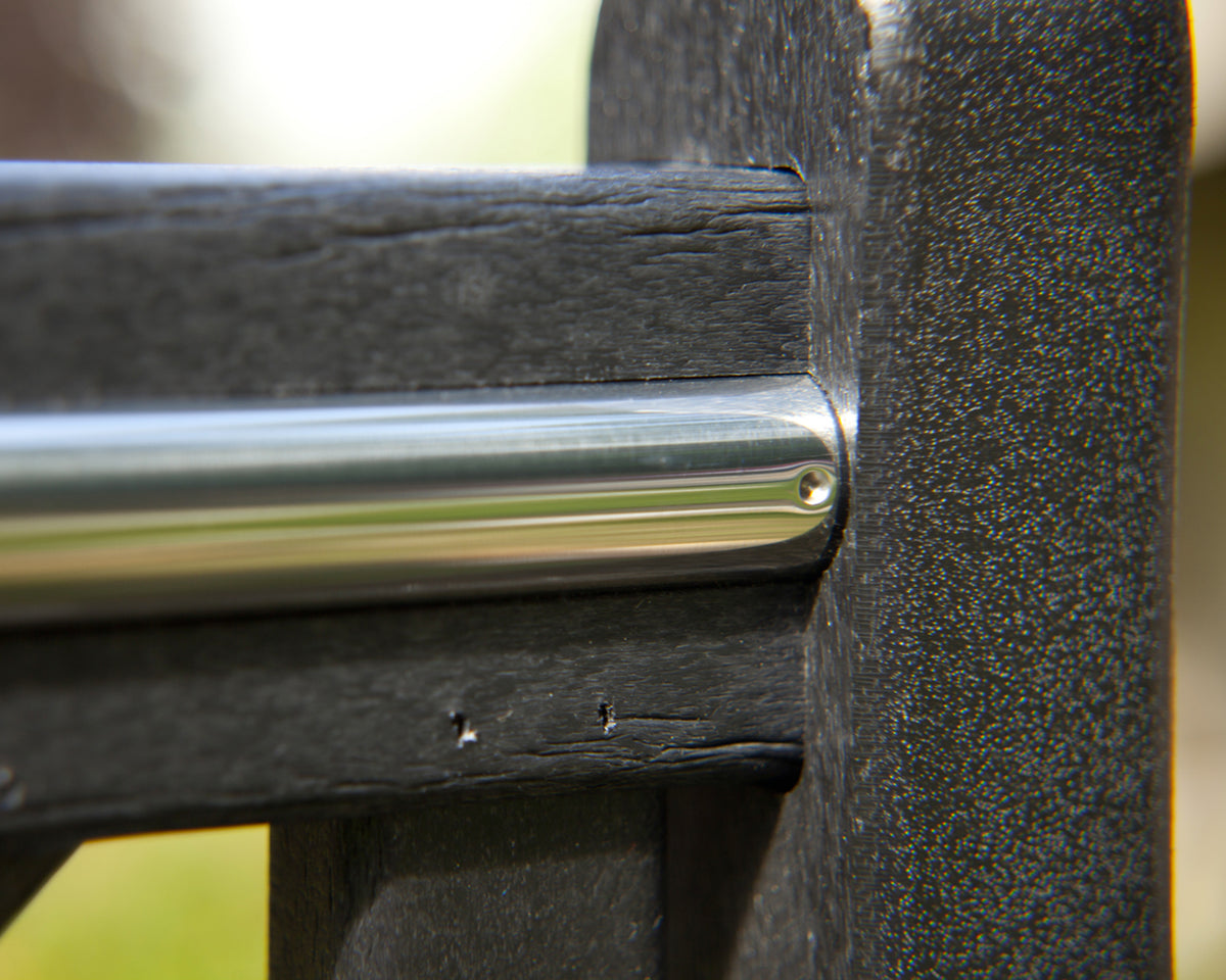 Third detail photo of the POLYWOOD Chippendale 48" Bench in Black