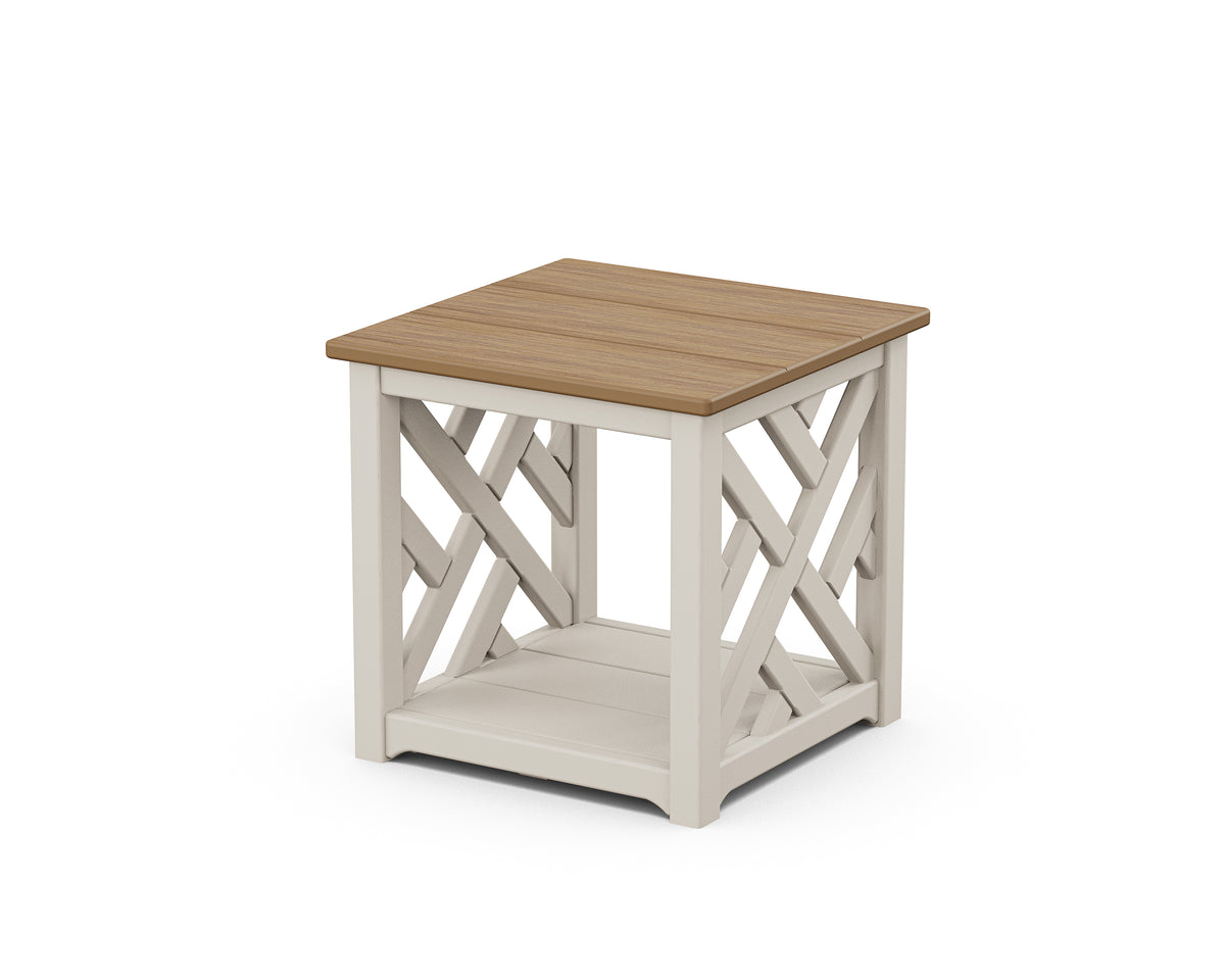 POLYWOOD Chippendale Accent Table in Sand / Natural