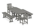 POLYWOOD Mission 5-Piece Dining Set with Benches in Slate Grey