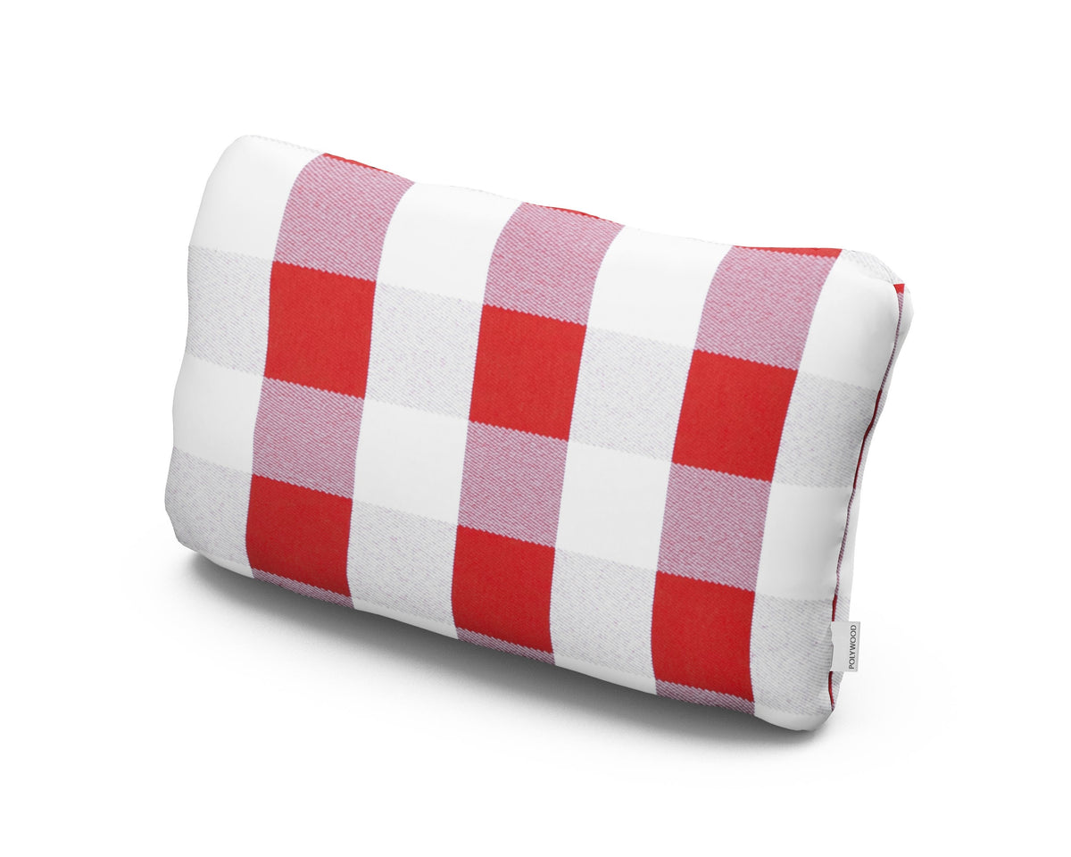 POLYWOOD Outdoor Lumbar Pillow in Buffalo Plaid Crimson