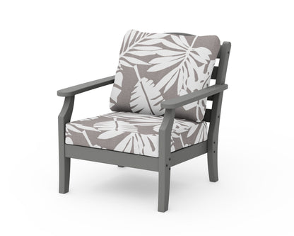 POLYWOOD Savannah Deep Seating Chair in Slate Grey / Leaf Grey Mist