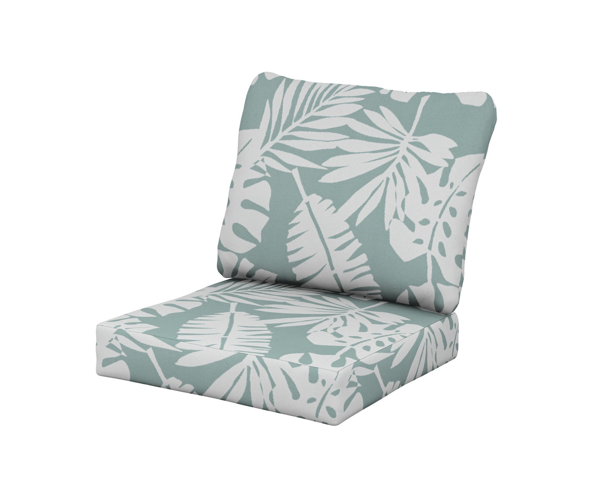 POLYWOOD Baffle Seat/Back Cushion in Leaf Glacier Spa