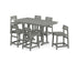 POLYWOOD Modern Studio Plaza Lowback Counter Chair 7-Piece Set in Slate Grey