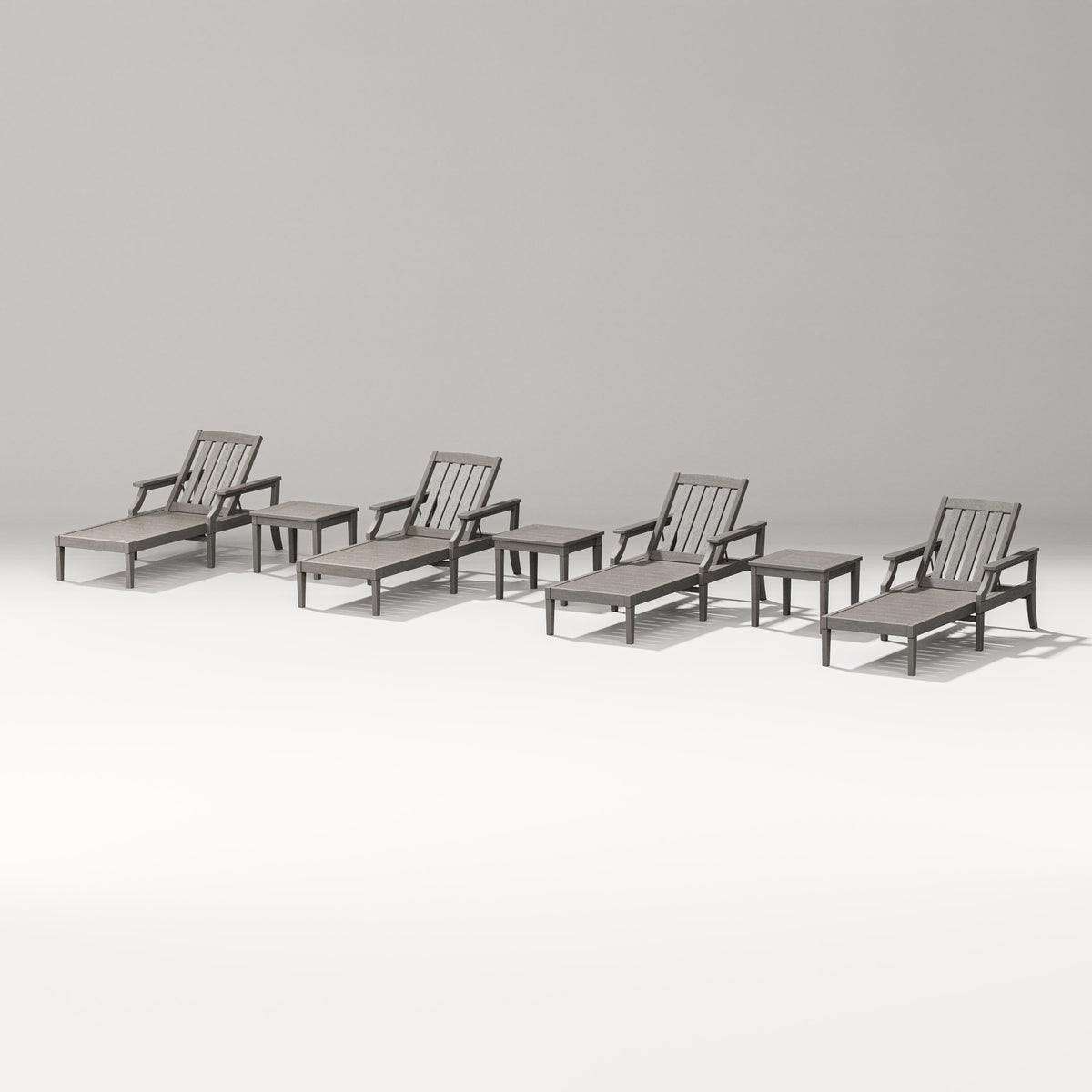 POLYWOOD Estate 7-Piece Chaise Lounge Set in Driftwood