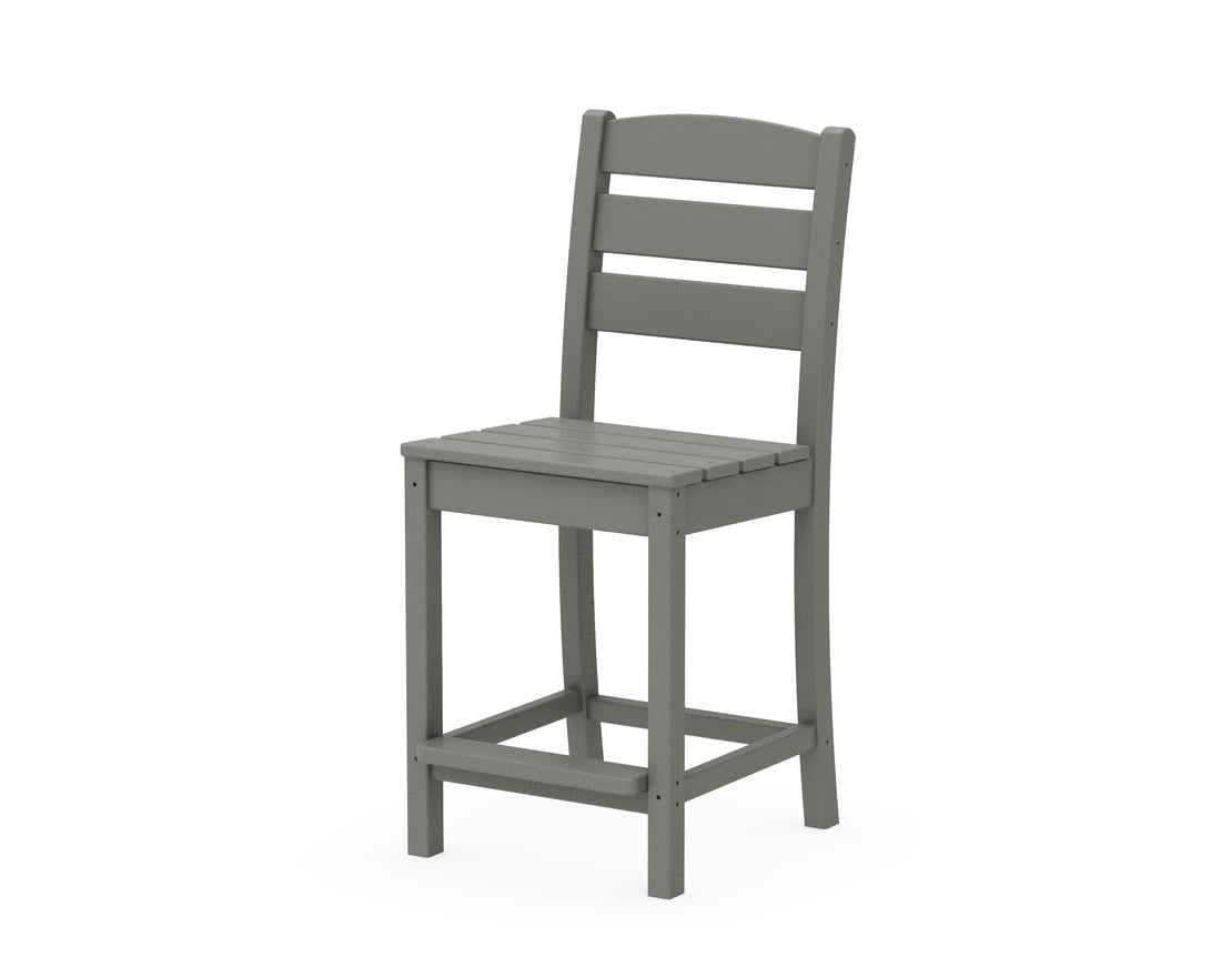 POLYWOOD Lakeside Counter Side Chair in Slate Grey