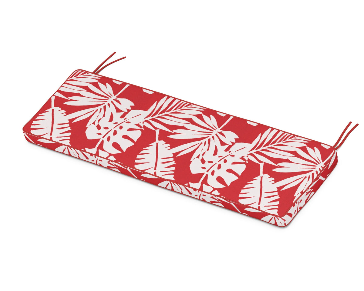 POLYWOOD Chinoiserie 60" Bench Seat Cushion in Leaf Crimson