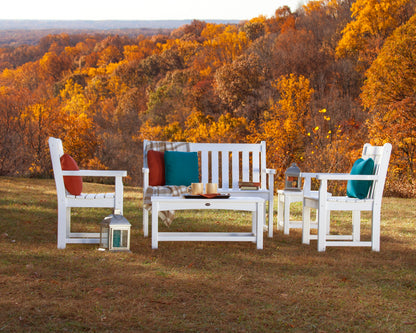 Lifestyle photo of the POLYWOOD Vineyard 48" Bench