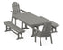 POLYWOOD Vineyard Adirondack 5-Piece Dining Set with Trestle Legs - 38" x 73" Table in Slate Grey