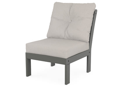 POLYWOOD Vineyard Modular Armless Chair in Slate Grey / Cast Ash