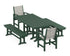 POLYWOOD Coastal 5-Piece Farmhouse Dining Set with Farmhouse 37" x 72" Dining Table in Green / Birch