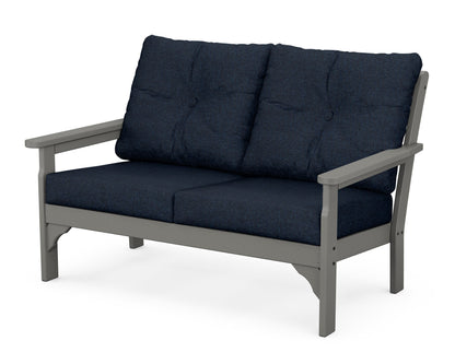 POLYWOOD Vineyard Deep Seating Loveseat in Slate Grey / Marine Indigo