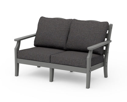 POLYWOOD Savannah Deep Seating Loveseat in Slate Grey / Ash Charcoal