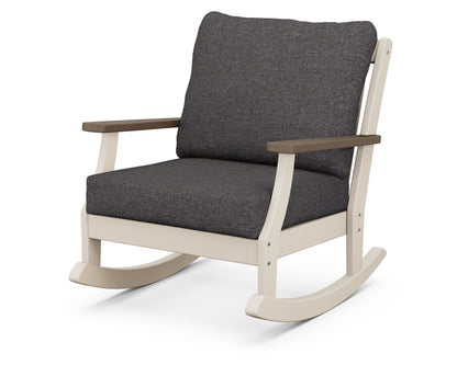 POLYWOOD Braxton Deep Seating Rocking Chair in Sand / Kona / Ash Charcoal