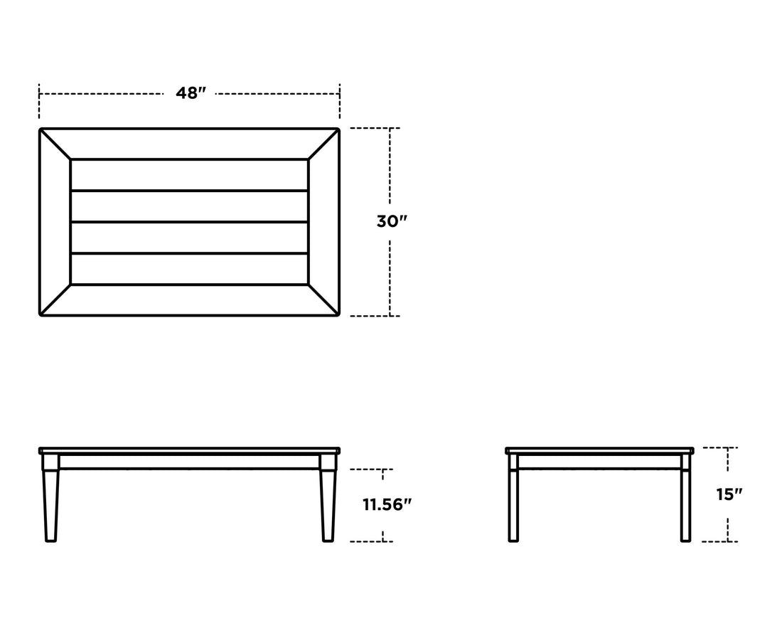POLYWOOD Estate Rectangular Coffee Table dimensions