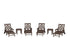 POLYWOOD Wovendale 6-Piece Chaise Set with Arms and Wheels in Mahogany