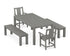 POLYWOOD Prairie 5-Piece Parsons Dining Set with Benches in Slate Grey