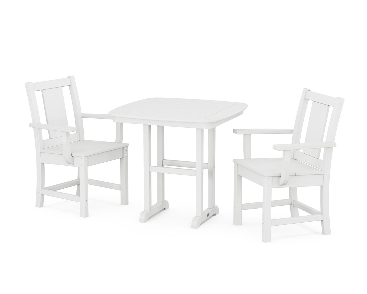 POLYWOOD Prairie 3-Piece Dining Set in White