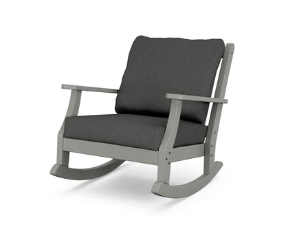 POLYWOOD Wovendale Deep Seating Rocking Chair in Slate Grey / Spectrum Carbon