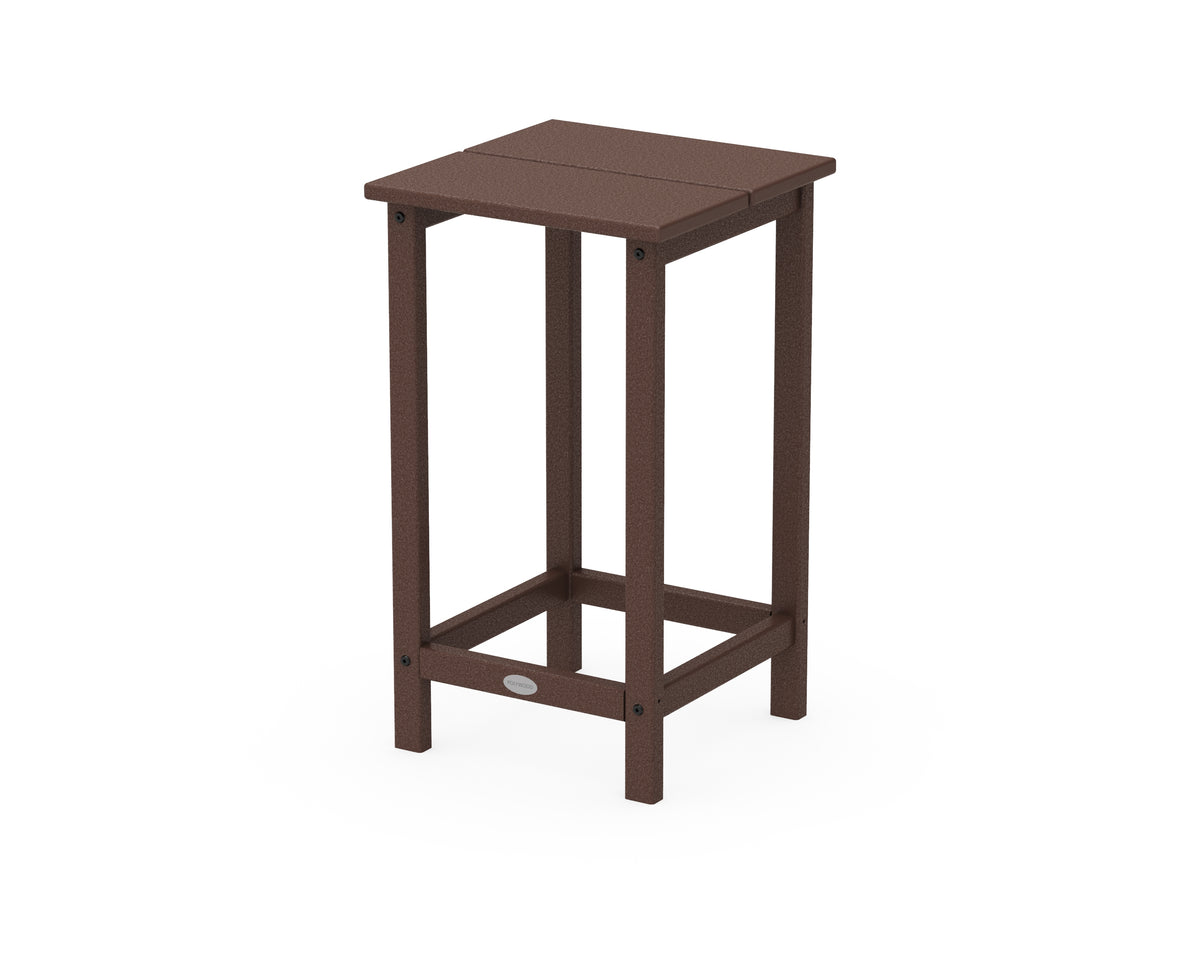 POLYWOOD Studio Square Counter Side Table in Mahogany