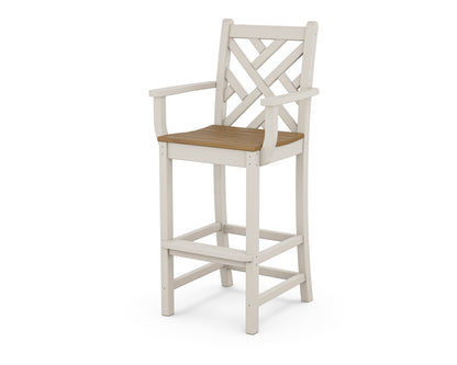 POLYWOOD Chippendale Bar Arm Chair in Sand / Natural