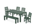 POLYWOOD Lakeside 6-Piece Parsons Dining Set with Bench with Lakeside Dining Side Chair in Green