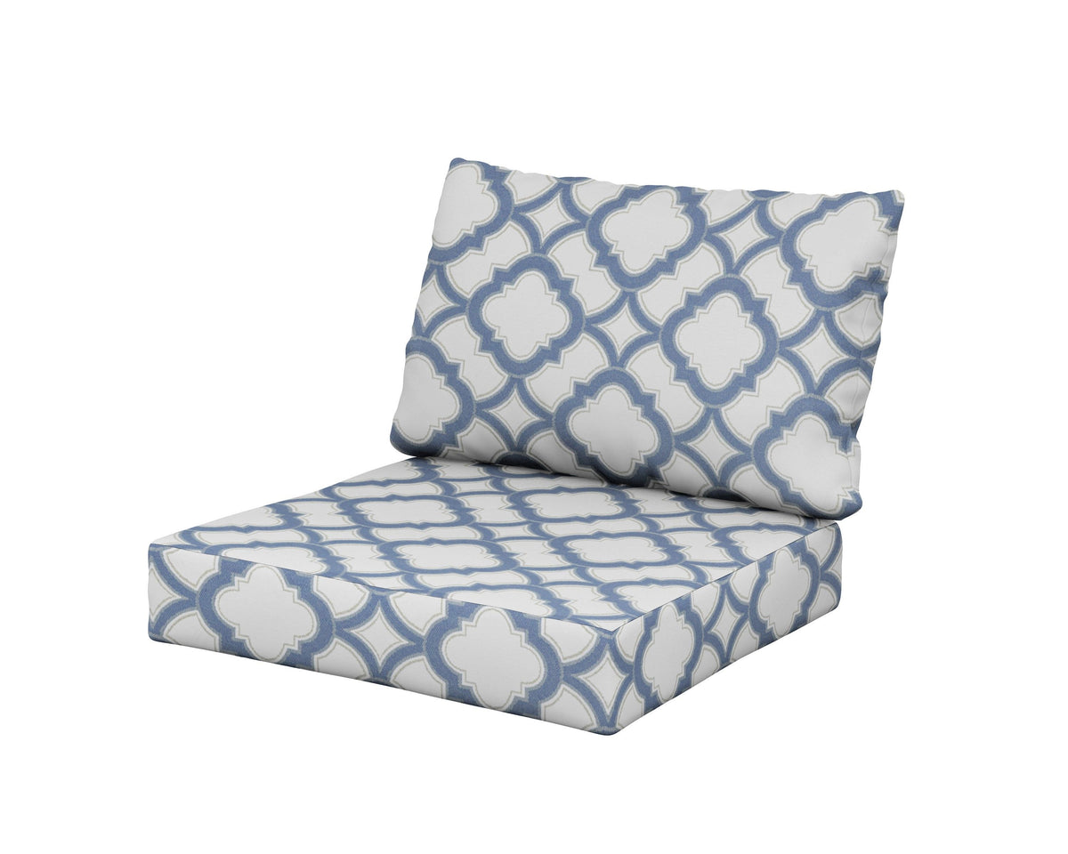 POLYWOOD Modular Cushion in Trellis Sky Blue