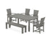 POLYWOOD Quattro 6-Piece Parsons Dining Set with Bench in Slate Grey