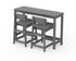 POLYWOOD Modern Studio Urban Lowback Counter Chair 3-Piece Balcony Set in Slate Grey