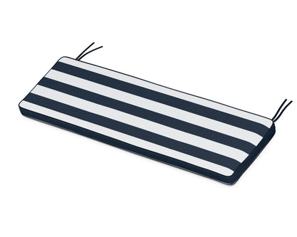 POLYWOOD Chinoiserie 60" Bench Seat Cushion in Cabana Stripe Marine Indigo