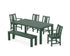 POLYWOOD Prairie 6-Piece Parsons Dining Set with Bench with Prairie Dining Side Chair in Green