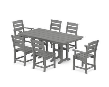POLYWOOD Lakeside 7-Piece Farmhouse Dining Set in Slate Grey