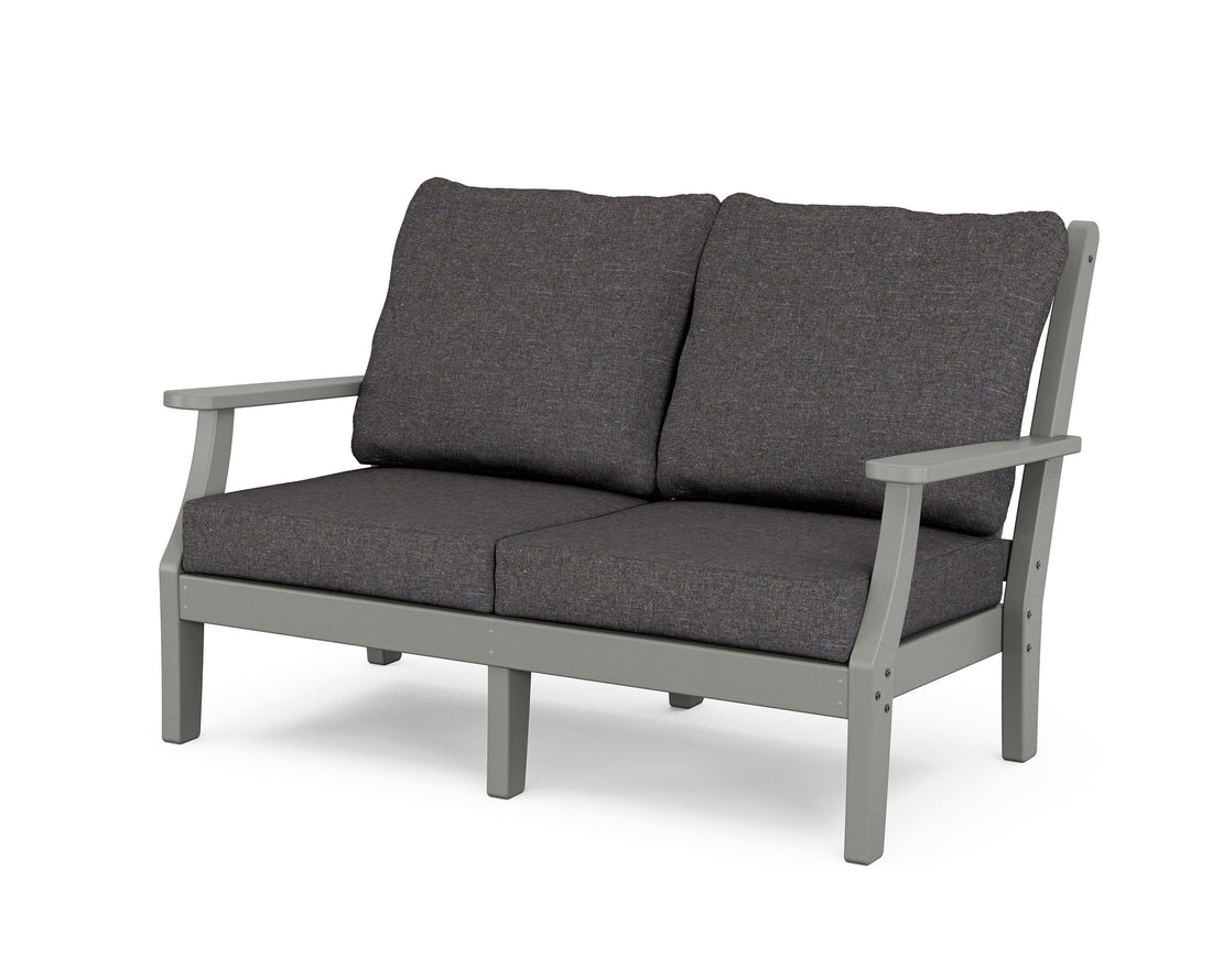 POLYWOOD Wovendale Deep Seating Loveseat in Slate Grey / Ash Charcoal