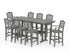 POLYWOOD Savannah 9-Piece Farmhouse Bar Set with Trestle Legs in Slate Grey