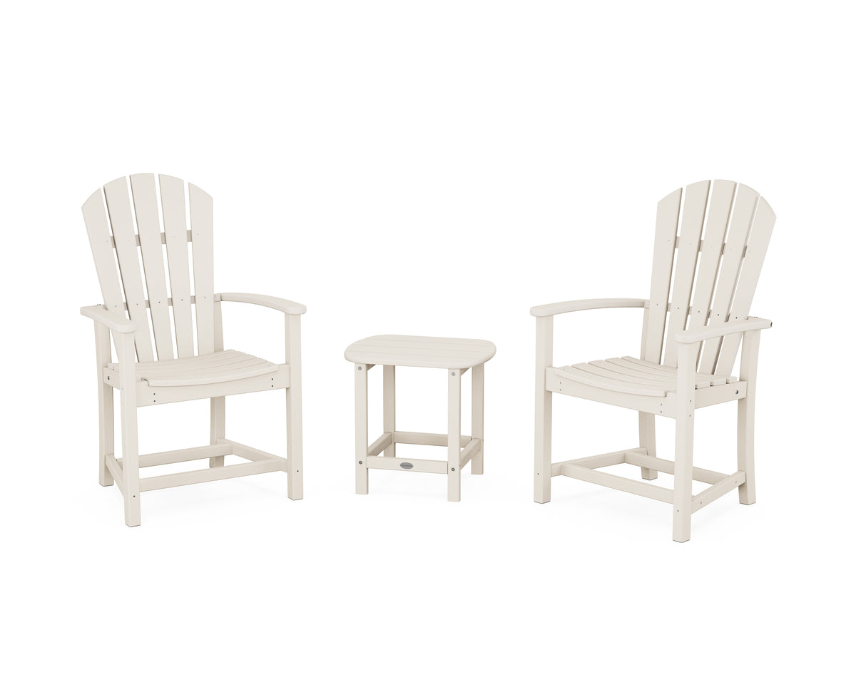 POLYWOOD Palm Coast 3-Piece Upright Adirondack Chair Set in Sand