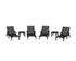 POLYWOOD Captain Chaise 6-Piece Set with Arms in Black